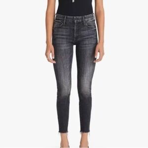 Mother Sz 25 The Looker Black Skinny Denim Jeans In Stargazing